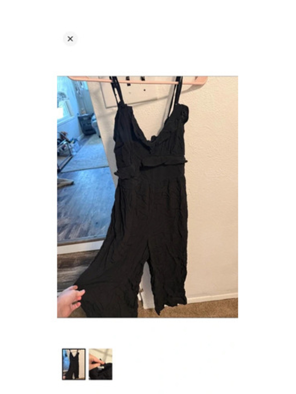 American Eagle Outfitters Black Sleeveless Wide-Leg Jumpsuit